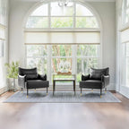 Glitzhome Set of 2 29.5W Mid-Century Modern Leatherette Armchairs With Side Pocket - 29.5 W x 32 H x 28.75 D