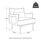 Glitzhome Set of 2 29.5W Mid-Century Modern Leatherette Armchairs With Side Pocket - 29.5 W x 32 H x 28.75 D