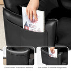 Glitzhome Set of 2 29.5W Mid-Century Modern Leatherette Armchairs With Side Pocket - 29.5 W x 32 H x 28.75 D