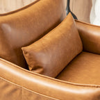 Glitzhome Set of 2 29.5W Mid-Century Modern Leatherette Armchairs With Side Pocket - 29.5 W x 32 H x 28.75 D