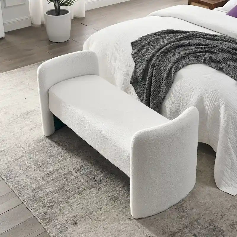 GDFStudio - Harper H-Frame Polyester Upholstered Bench with Modern Versatile Design