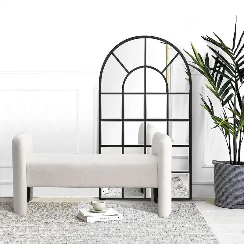 GDFStudio - Harper H-Frame Polyester Upholstered Bench with Modern Versatile Design