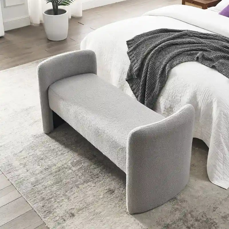 GDFStudio - Harper H-Frame Polyester Upholstered Bench with Modern Versatile Design