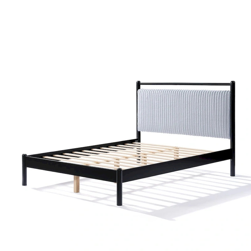 Christopher Knight Home Full size Wood Platform Bed Frame with Fluffy Soft Headboard