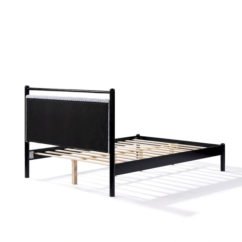 Christopher Knight Home Full size Wood Platform Bed Frame with Fluffy Soft Headboard