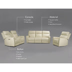 Genuine Leather 3-Piece Power Reclining Sofa Set with Power Headrest and USB&USB-C Port, Zero Gravity