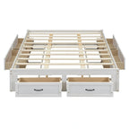 Queen Size Platform Bed with 6 Storage Drawers