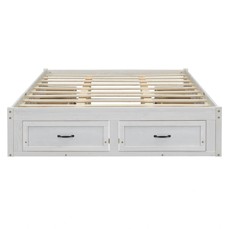 Queen Size Platform Bed with 6 Storage Drawers