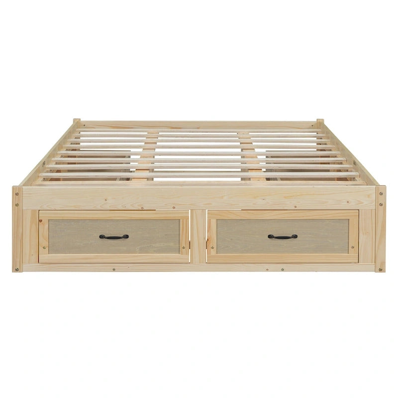 Queen Size Platform Bed with 6 Storage Drawers