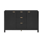 Entryway Cabinet with Wave Design-3 Adjustable Shelves,3 Drawers & Soft-Close Doors,Storage Console Table with Metal Handles