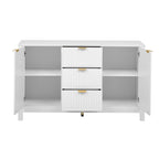 Entryway Cabinet with Wave Design-3 Adjustable Shelves,3 Drawers & Soft-Close Doors,Storage Console Table with Metal Handles