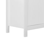 Entryway Cabinet with Wave Design-3 Adjustable Shelves,3 Drawers & Soft-Close Doors,Storage Console Table with Metal Handles