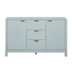 Entryway Cabinet with Wave Design-3 Adjustable Shelves,3 Drawers & Soft-Close Doors,Storage Console Table with Metal Handles