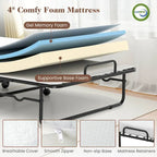 Costway Folding Bed with Mattress 74 x 31 Cot Size Rolling Guest Bed