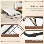 Costway Folding Bed with Mattress 74 x 31 Cot Size Rolling Guest Bed