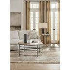 Hooker Furniture 22 Diameter Acacia Wood Top Metal Side Table from