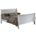 Wooden Sleigh Full Platform Bed - 90 - White