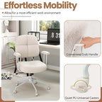 Costway Home Office Chair Leathaire Upholstered Task Chair with - See Details