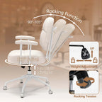 Costway Home Office Chair Leathaire Upholstered Task Chair with - See Details