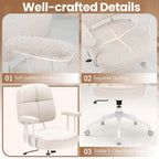 Costway Home Office Chair Leathaire Upholstered Task Chair with - See Details