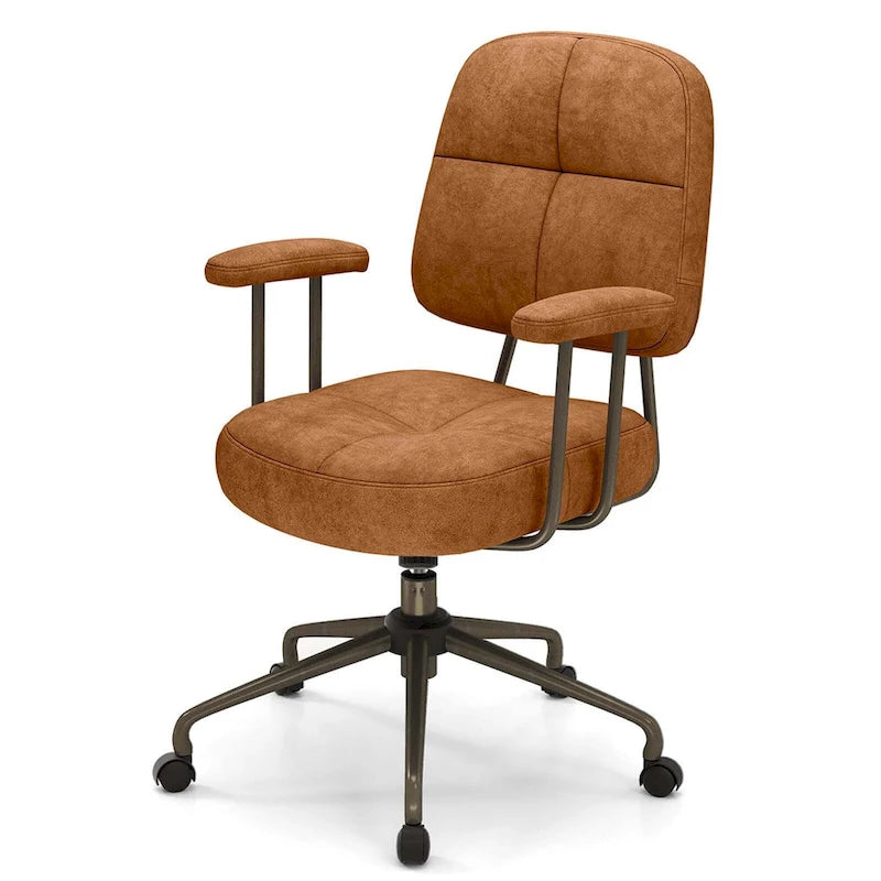 Costway Home Office Chair Leathaire Upholstered Task Chair with - See Details