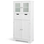 Costway Bathroom Floor Storage Cabinet Kitchen Cupboard with 2 Drawers