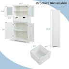 Costway Bathroom Floor Storage Cabinet Kitchen Cupboard with 2 Drawers