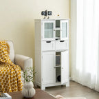Costway Bathroom Floor Storage Cabinet Kitchen Cupboard with 2 Drawers