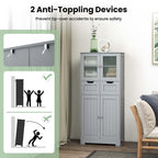 Costway Bathroom Floor Storage Cabinet Kitchen Cupboard with 2 Drawers