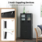 Costway Bathroom Floor Storage Cabinet Kitchen Cupboard with 2 Drawers