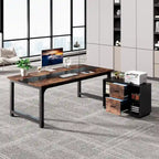 63 Executive Desk with 40 Lateral File Drawer Cabinet Set for Home Office
