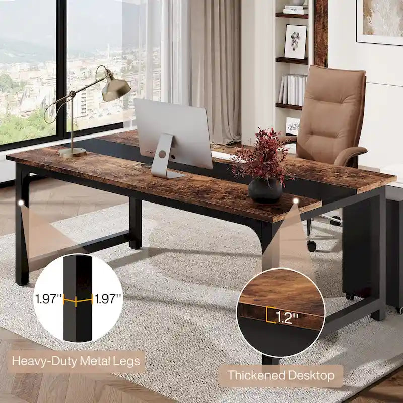 63 Executive Desk with 40 Lateral File Drawer Cabinet Set for Home Office