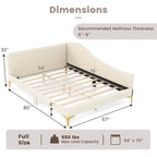 Costway Twin/Full Size Upholstered Daybed Rivet-Tufted Platform Bed