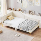 Costway Twin/Full Size Upholstered Daybed Rivet-Tufted Platform Bed
