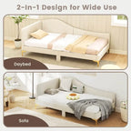 Costway Twin/Full Size Upholstered Daybed Rivet-Tufted Platform Bed