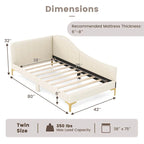 Costway Twin/Full Size Upholstered Daybed Rivet-Tufted Platform Bed