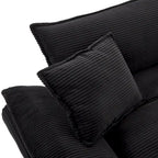 65.5 Upholstered 3-Seater Sofa Couch with Two Pillows and Sturdy Construction