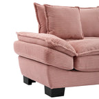 65.5 Upholstered 3-Seater Sofa Couch with Two Pillows and Sturdy Construction