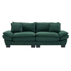 65.5 Upholstered 3-Seater Sofa Couch with Two Pillows and Sturdy Construction