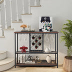 Industrial-Style Bar Cart — Mobile Kitchen Service Cart with Wine Rack