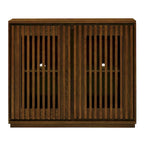 Modern Fluted Hollowed Out Sideboard Cabinet with 2 Outlet Holes, Buffet Cabinet with Storage, Storage Cabinet for Living Room