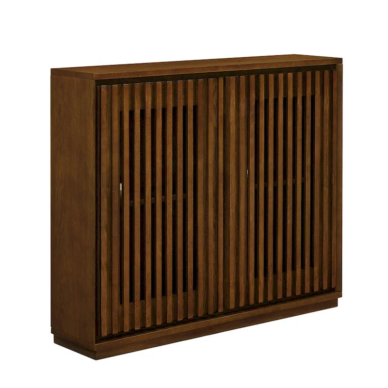 Modern Fluted Hollowed Out Sideboard Cabinet with 2 Outlet Holes, Buffet Cabinet with Storage, Storage Cabinet for Living Room