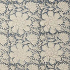 20 Navy Blue and White Floral Handmade Square Pouf Ottoman