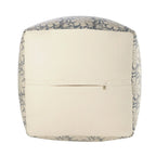 20 Navy Blue and White Floral Handmade Square Pouf Ottoman