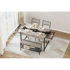 Dining Table Set for 4, Wooden Kitchen Table with with 2 Chairs and a Long Bench