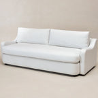 KINWELL 3-Seater Linen Upholstered Deep Seat Sofa with Flippable Cushions, 90W