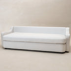 KINWELL 3-Seater Linen Upholstered Deep Seat Sofa with Flippable Cushions, 90W