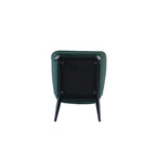 Set of 2 PU Upholstered Dining Chairs Modern Solid Back Chairs with Black Metal Legs
