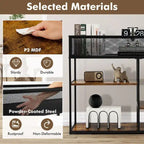 Gymax 4-Tier Console Table w/ Wire Basket Narrow Sofa Table w/ shelf