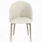 Geru Dining Side Chair Set of 2, Padded Curved Back Contemporary White